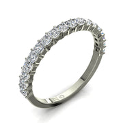 Demi-alliance 18 diamants princesses 0.70 carat or blanc Eleonora